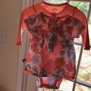 3 piece bodysuit, headband and cardigan